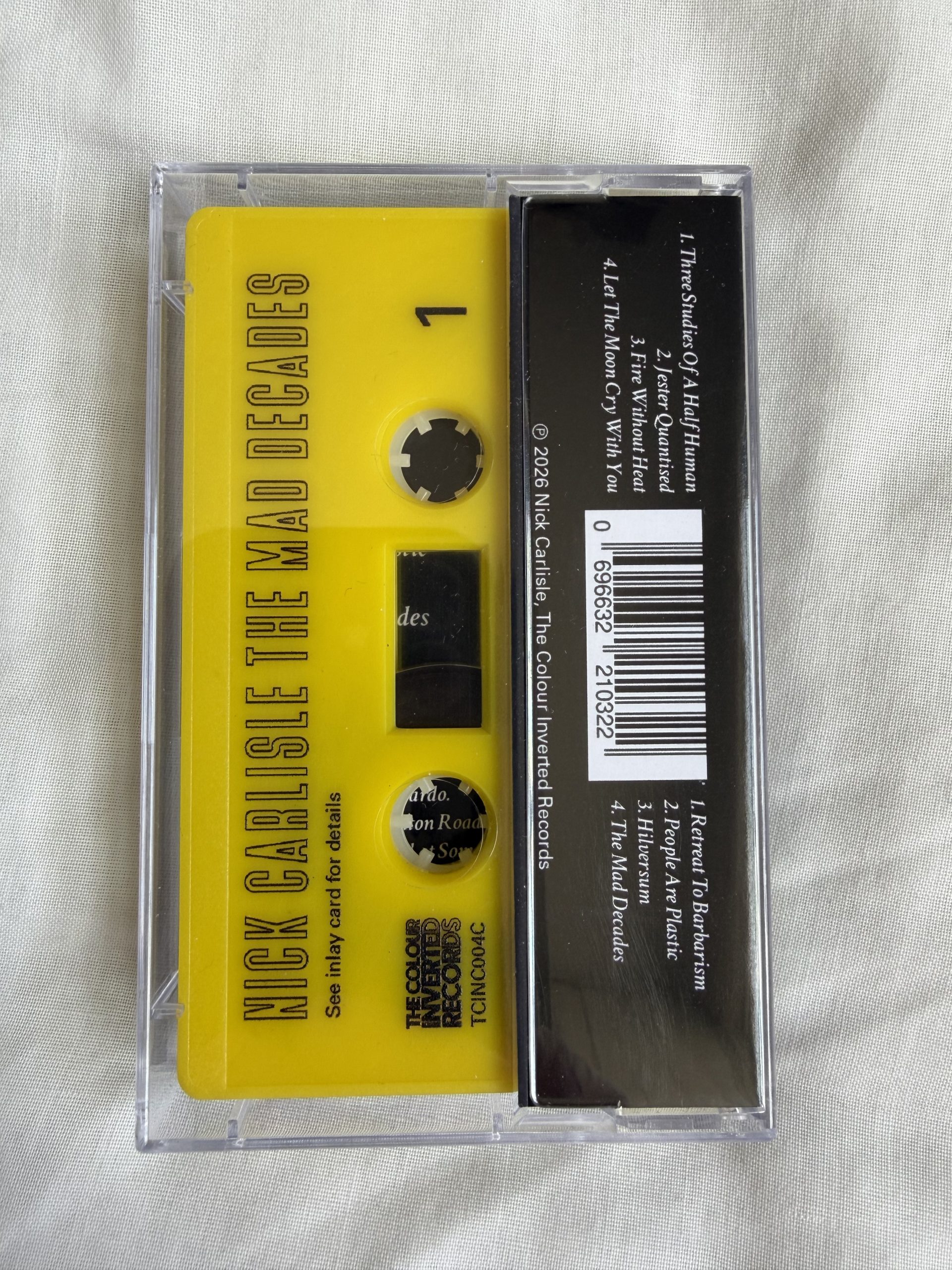 Nick Carlisle - The Mad Decades album, Cassette edition